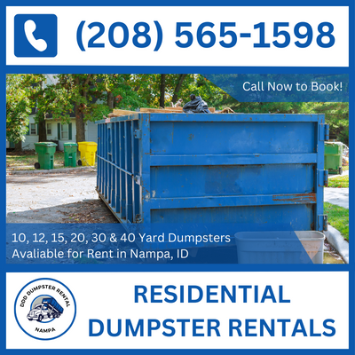 Custom Residential Dumpster Rental Solutions in Nampa, ID - Canyon County - DDD Dumpster Rental Nampa

